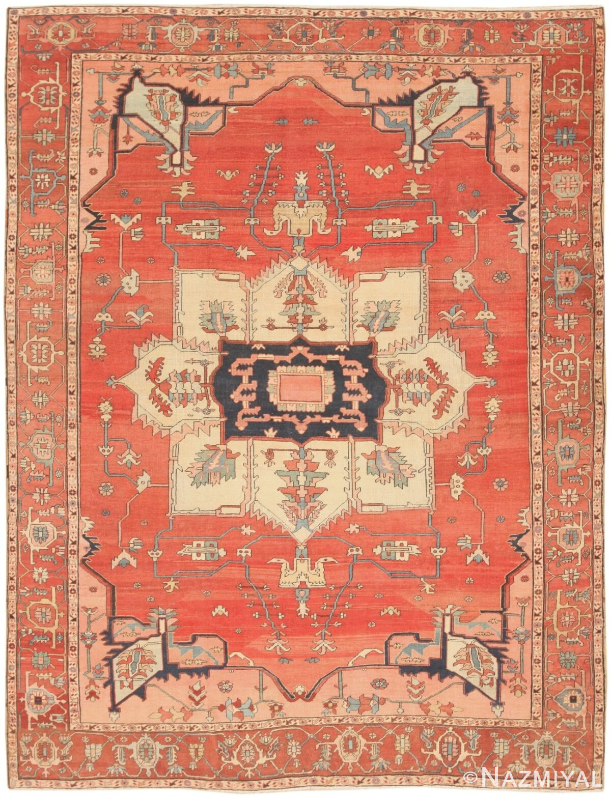 Antique Persian Serapi Rug 46424 Nazmiyal Antique Rugs in NYC