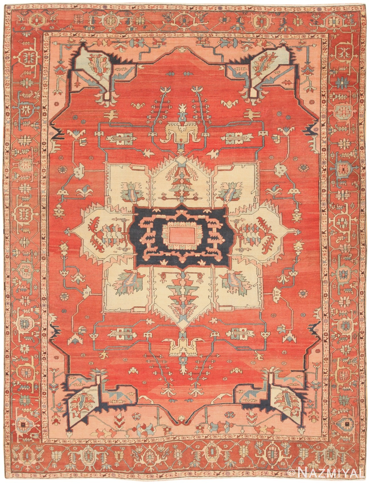 Antique Persian Serapi Rug 46424 Nazmiyal Antique Rugs in NYC