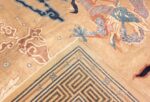 Weave detail Oversized Grey Antique dragon Chinese rug 46621 by Nazmiyal