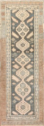 Tribal Long and Narrow Blue Antique Khotan Carpet #47250 by Nazmiyal Antique Rugs