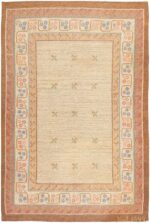 Soft Neutral Vintage Swedish Scandinavian Kilim Rug #47145 by Nazmiyal Antique Rugs