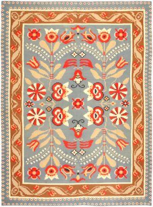 Vintage Swedish Kilim 47153 Nazmiyal