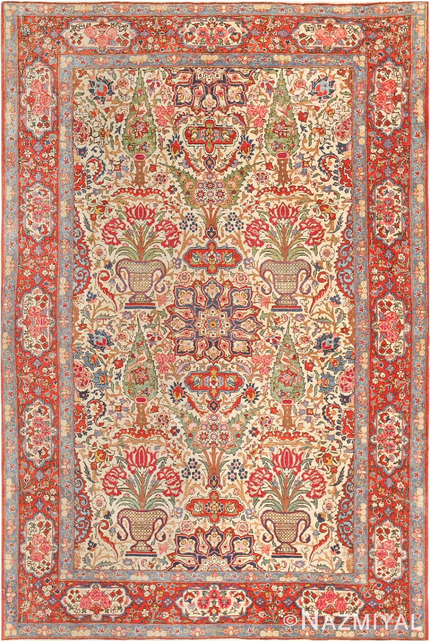 Antique Persian Dabir Kashan Carpet 47194 Nazmiyal Antique Rugs