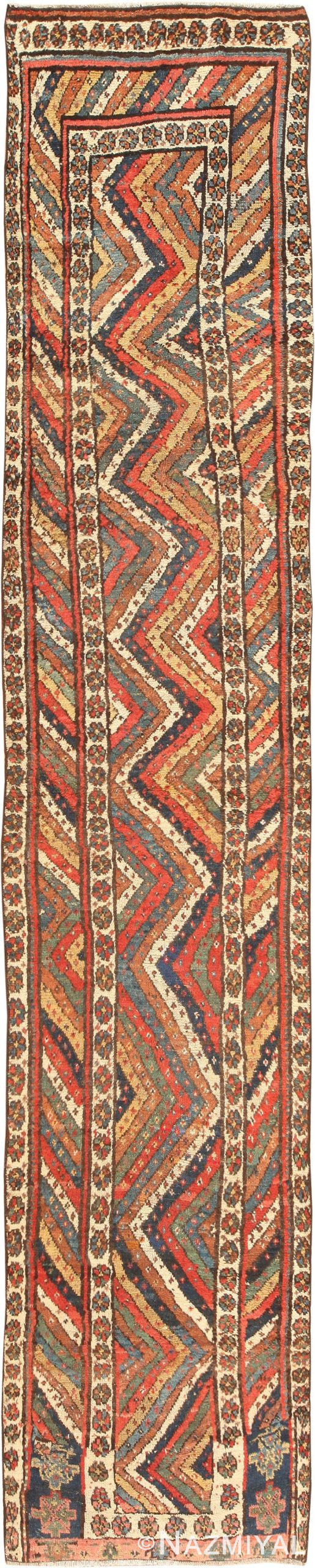 Antique Kurdish Runner Rug 47143 Detail/Large View
