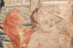 antique 18th century flemish tapestry titled pastoral 47384 peeking Nazmiyal
