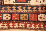 antique tribal caucasian kazak rug 47371 border Nazmiyal