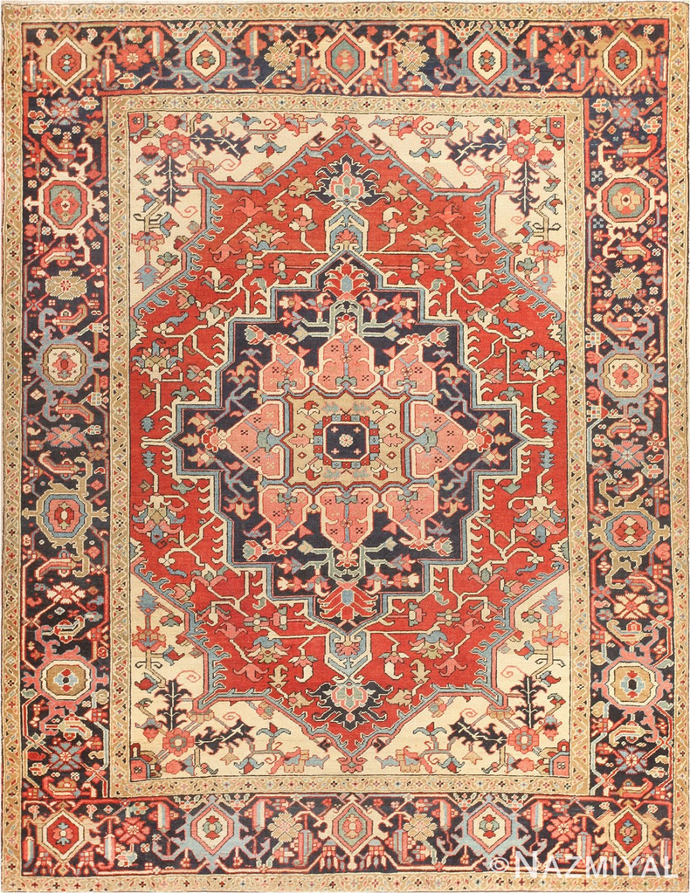 Antique Persian Serapi Rug #47251 by Nazmiyal Antique Rugs