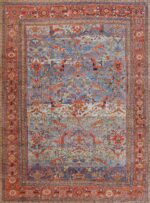 Beautiful Blue Abrash Antique Persian Sultanabad Carpet by Nazmiyal Antique Oriental Rugs