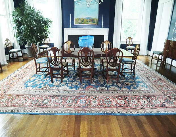Dining Room of the Official Residence of the Vice President With Antique Persian Rug From Nazmiyal