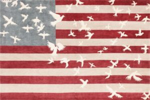 Luke Irwin Doves and Stripes Art Carpet 47404 Large Image