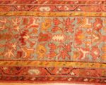 vintage turkish oushak carpet 47401 border Nazmiyal