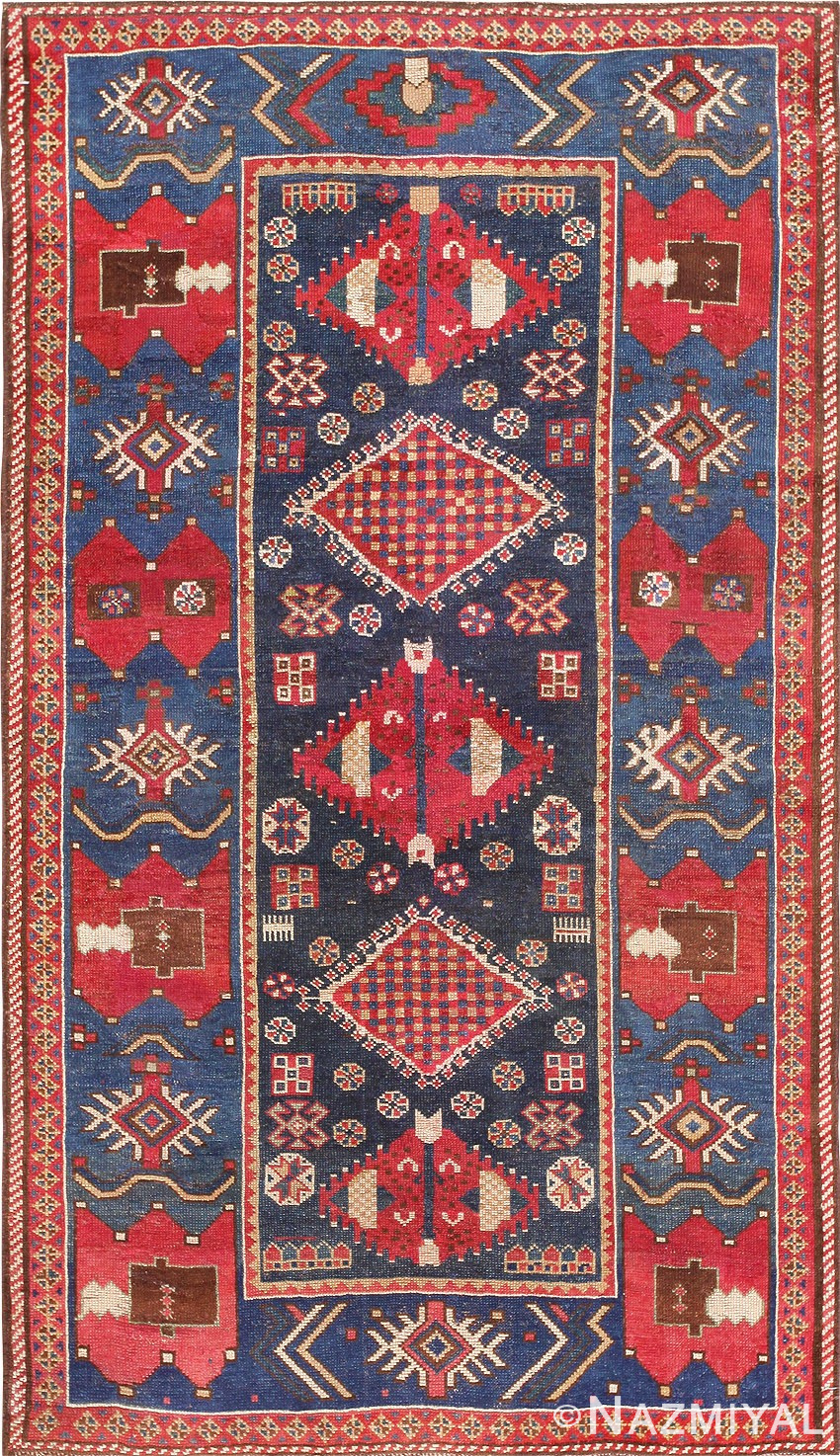Antique Caucasian Kazak Carpet 47423 Nazmiyal Antique Rugs