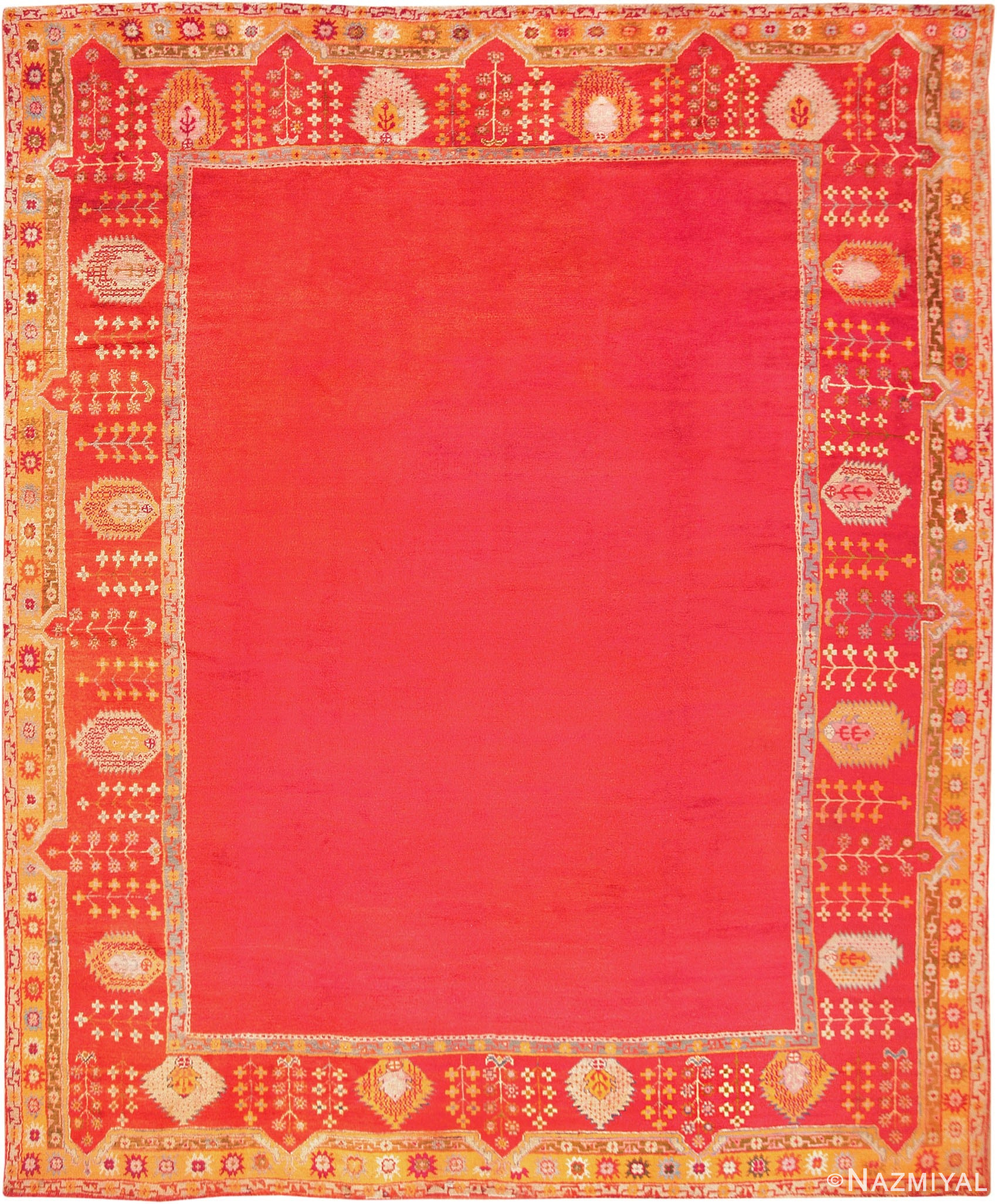 Antique Turkish Oushak Rug 47054 Nazmiyal Antique Rugs