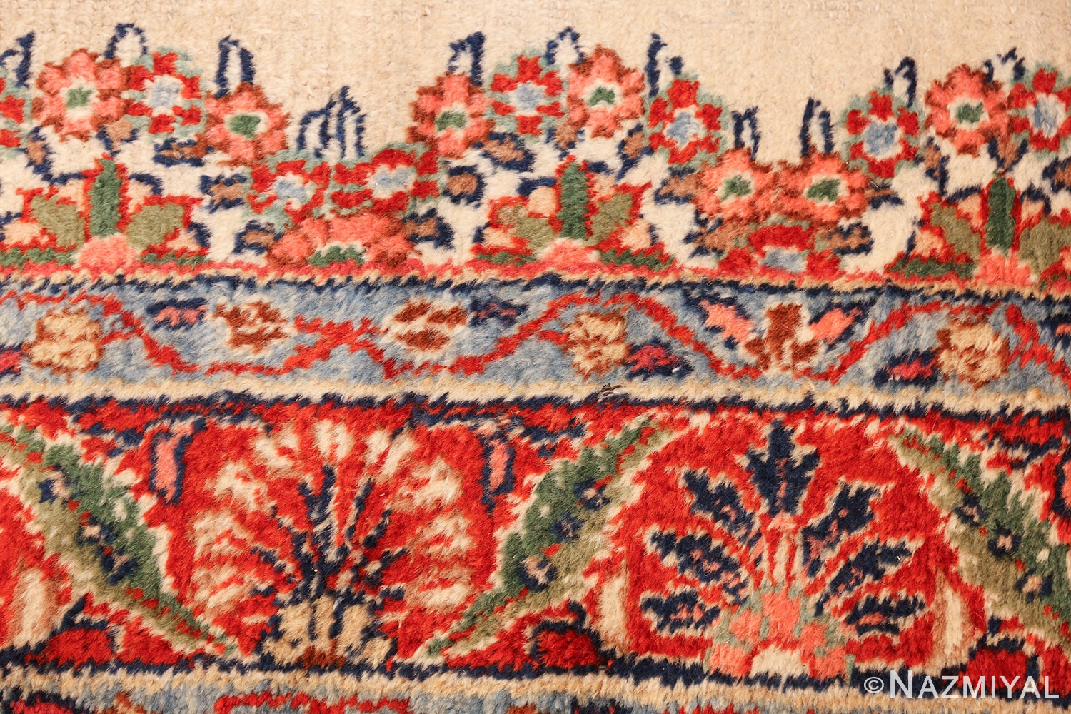 ivory gallery size vintage persian mahal carpet 47298 design Nazmiyal