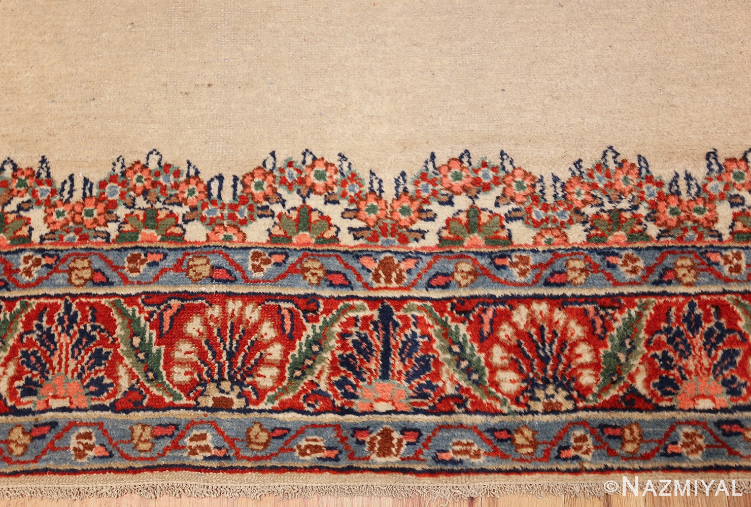 ivory gallery size vintage persian mahal carpet 47298 top Nazmiyal