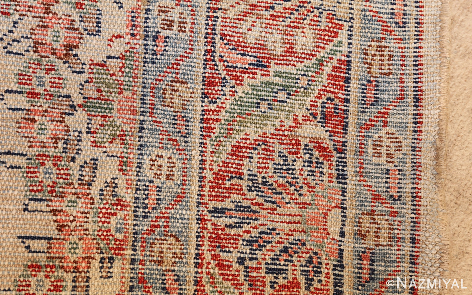 ivory gallery size vintage persian mahal carpet 47298 weave Nazmiyal