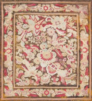 Antique French Aubusson Carpet 47526 Detail/Large View