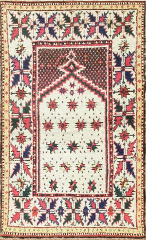 Antique Turkish Anatonial Prayer Rug 47487 Detail/Large View