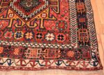Corner Colorful Eagle Kazak design Antique Tribal Persian Kurdish rug 47471 by Nazmiyal