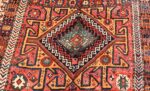 Detail Colorful Eagle Kazak design Antique Tribal Persian Kurdish rug 47471 by Nazmiyal