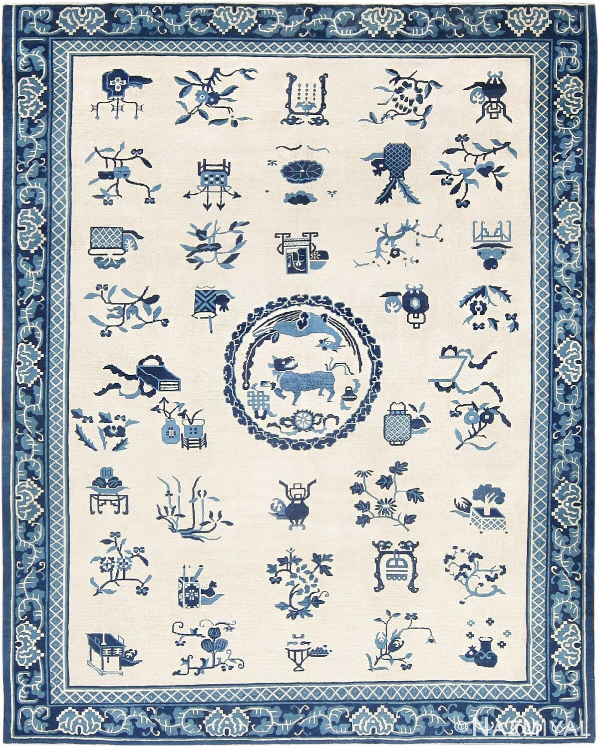 Antique Dragon Design Chinese Rug 46737 Large Image