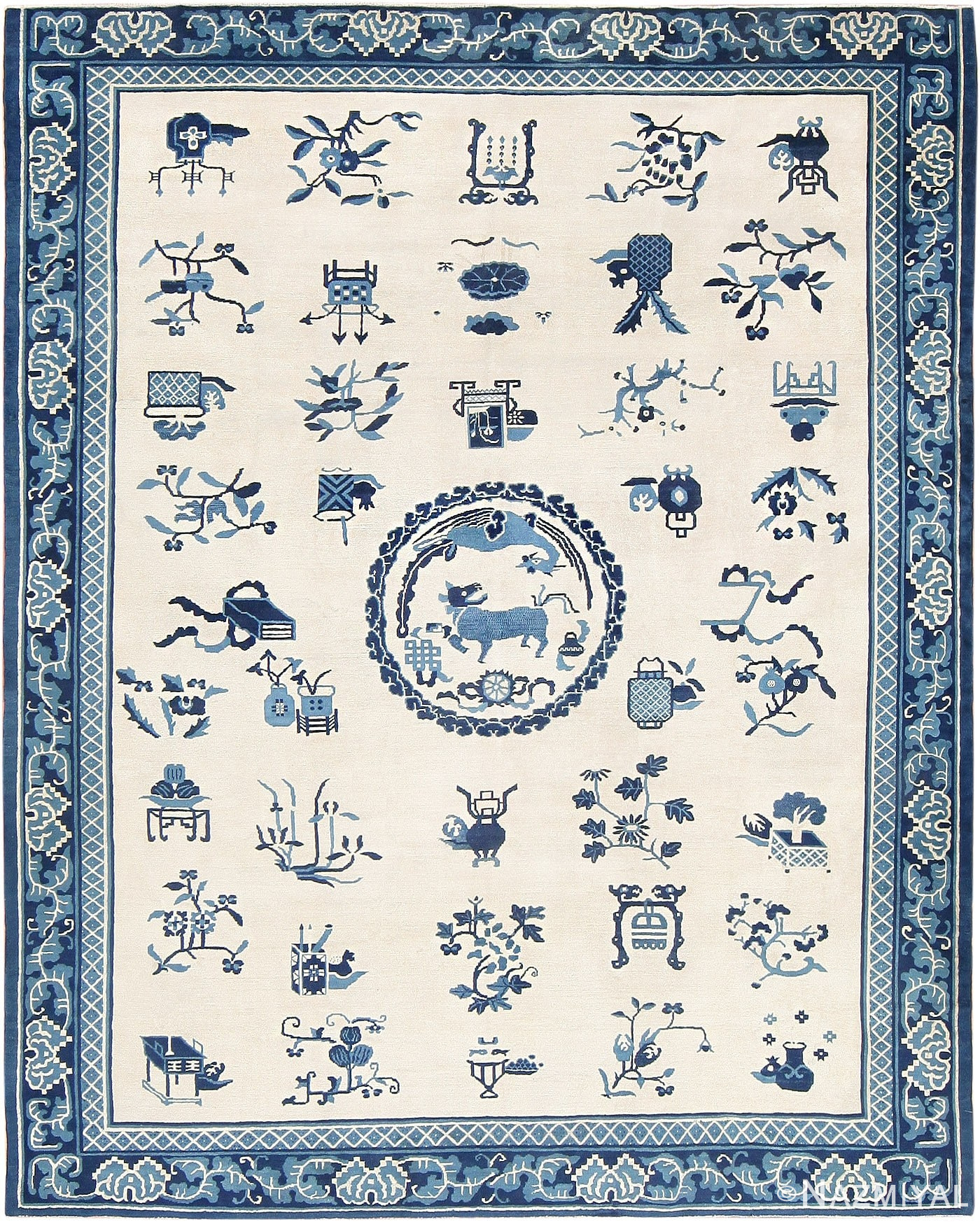 Antique Dragon Design Chinese Rug 46737 Large Image