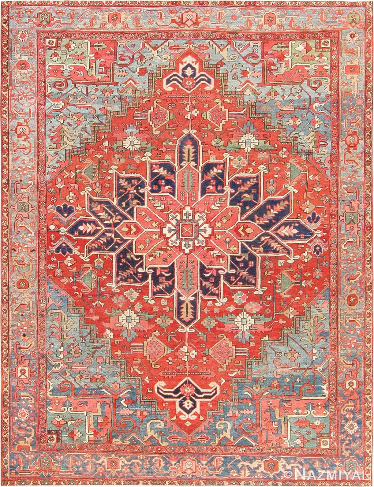 Antique Persian Heriz Serapi Carpet 47293 Detail/Large View