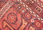 Weave detail Colorful Eagle Kazak design Antique Tribal Persian Kurdish rug 47471 by Nazmiyal