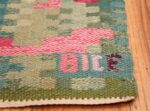 Vintage Swedish Runner Rug Signed Bice 47575 Signature Initials Nazmiyal