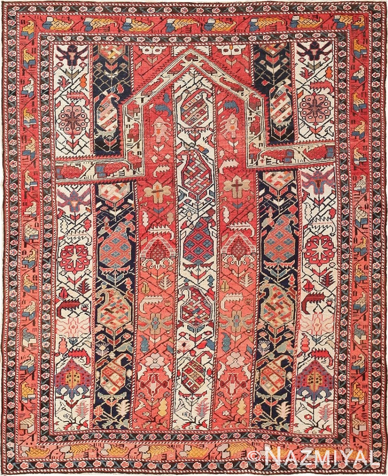 Antique Caucasian Marasali Shirvan Prayer Rug 47496 Nazmiyal