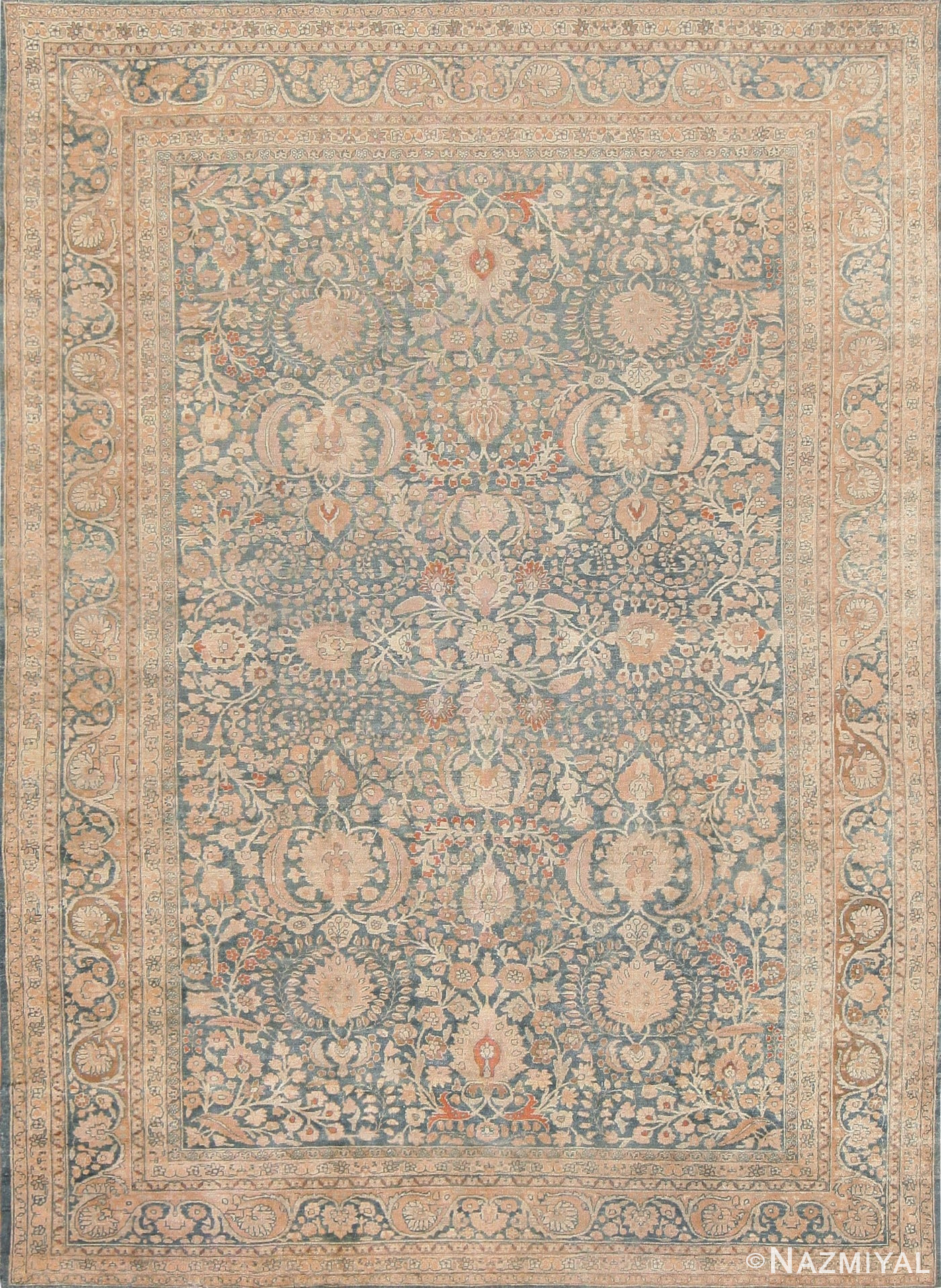 Antique Sea Foam Colored Khorassan Persian Carpet 47246 Detail/Large View