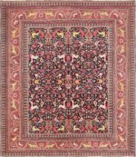 Animal Motif Antique Persian Khorassan Rug 47605 Nazmiyal