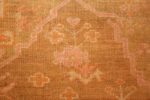 antique green turkish oushak rug 50718 flower Nazmiyal