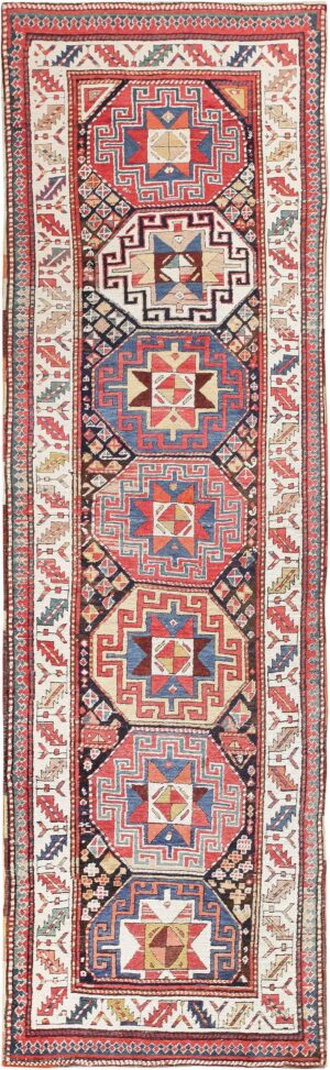Antique Collectible Caucasian Kuba Runner 47657 Nazmiyal Rugs