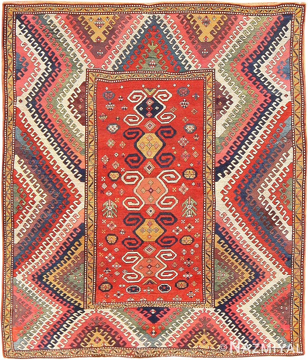 Antique Caucasian Bordjalou Kazak Rug 47368 Nazmiyal