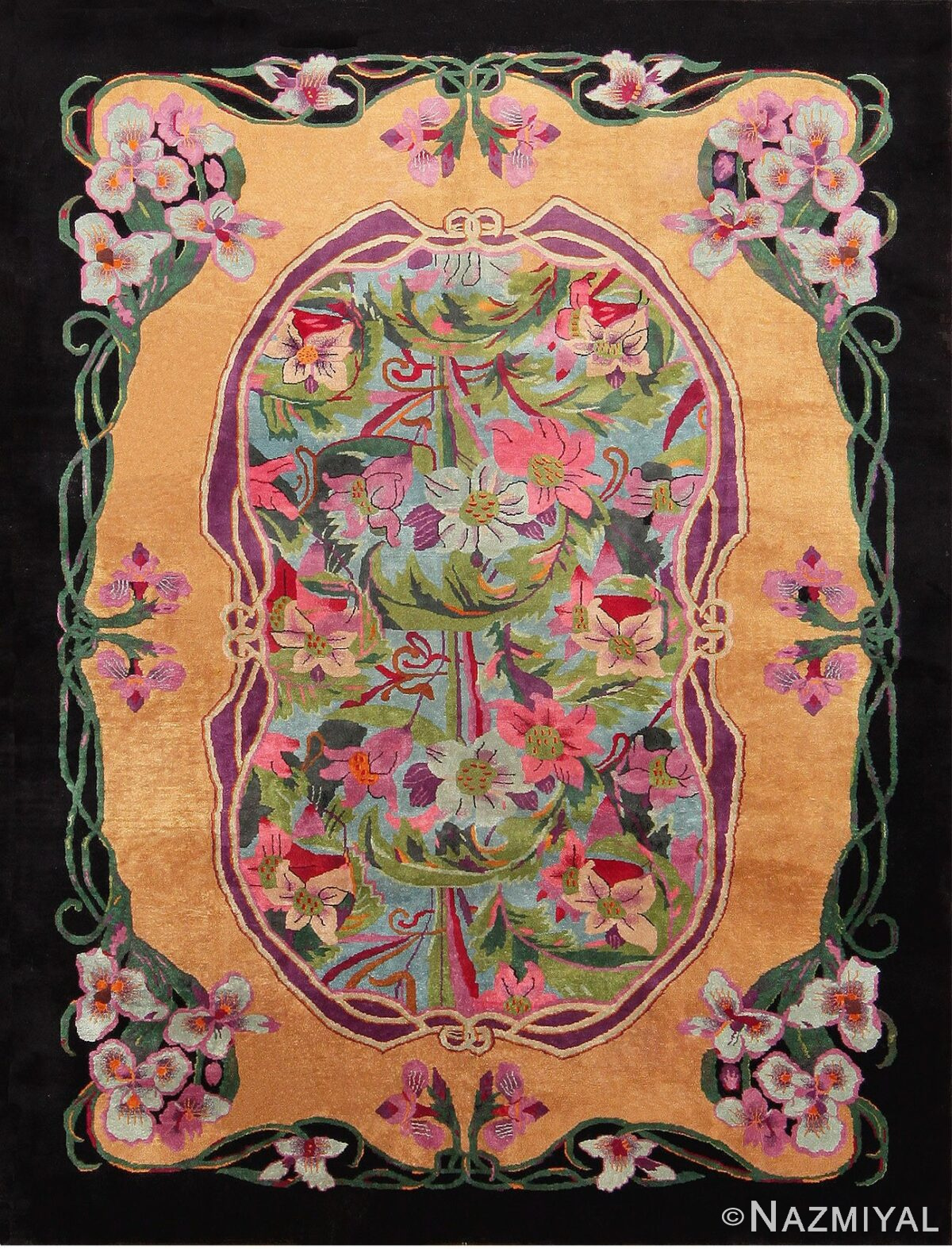 Antique Chinese Art Nouveau Rug 47582 Detail/Large View