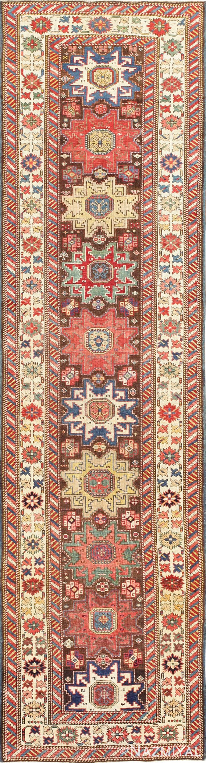 Antique Tribal Caucasian Shirvan Runner 47459 Nazmiyal
