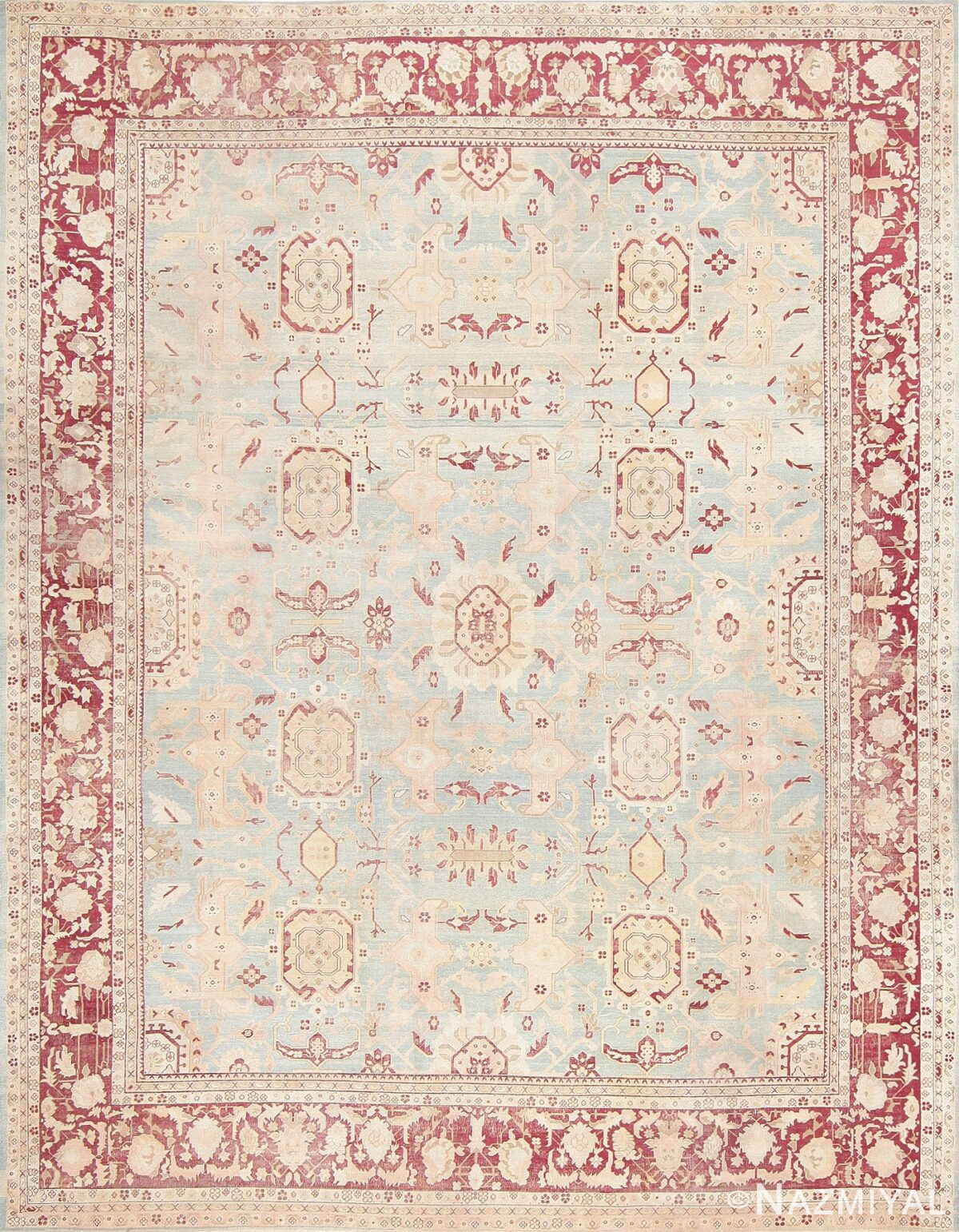 Beautiful Light Blue Antique Agra Carpet 47614 By Nazmiyal