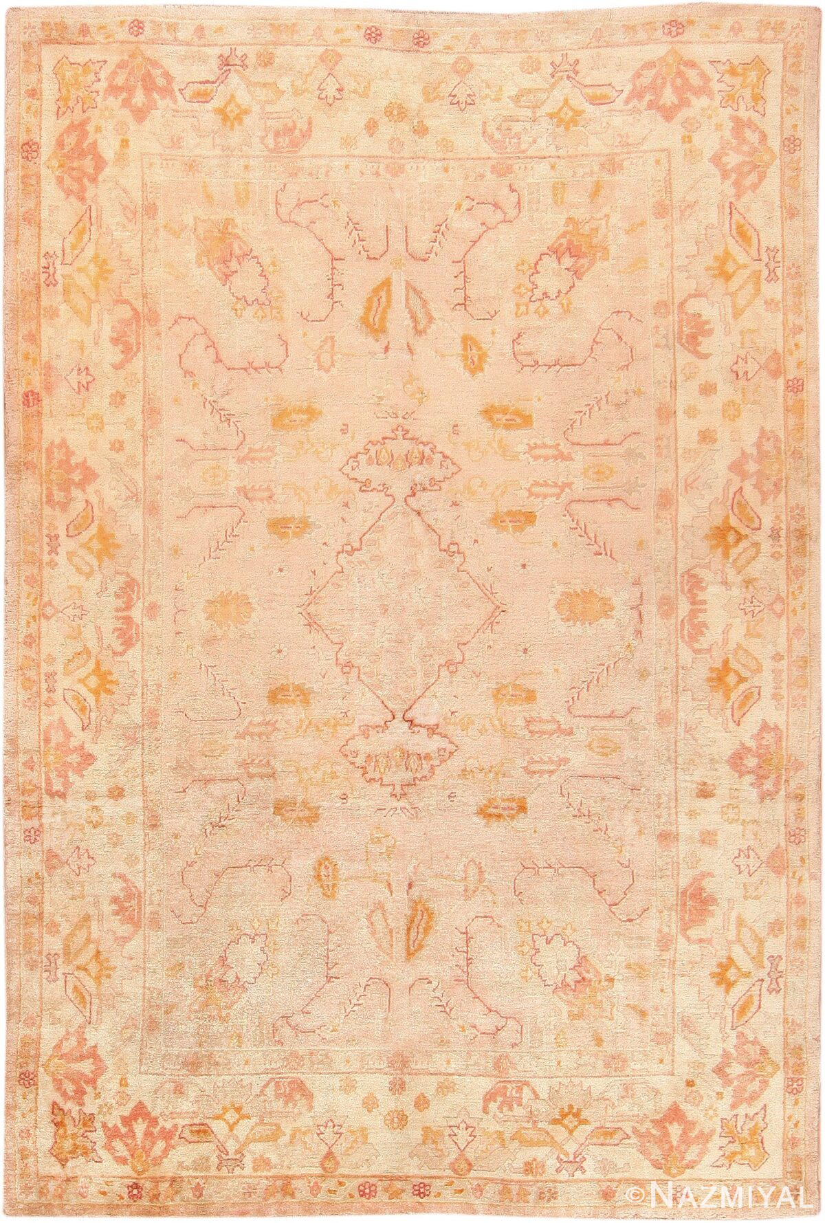 Decorative Antique Turkish Oushak Rug 47613 Nazmiyal Antique Rugs