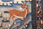 beautiful scenic antique chinese rug 47677 deer Nazmiyal