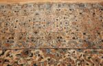 large oversize ivory background persian antique kerman rug 47527 border Nazmiyal