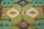 vintage double sided scandinavian rug 47679 field green Nazmiyal