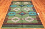 vintage double sided scandinavian rug 47679 green Nazmiyal