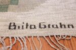 Vintage Scandinavian Swedish Rug by Brita Grahn 47668 Signature Signed Nazmiyal