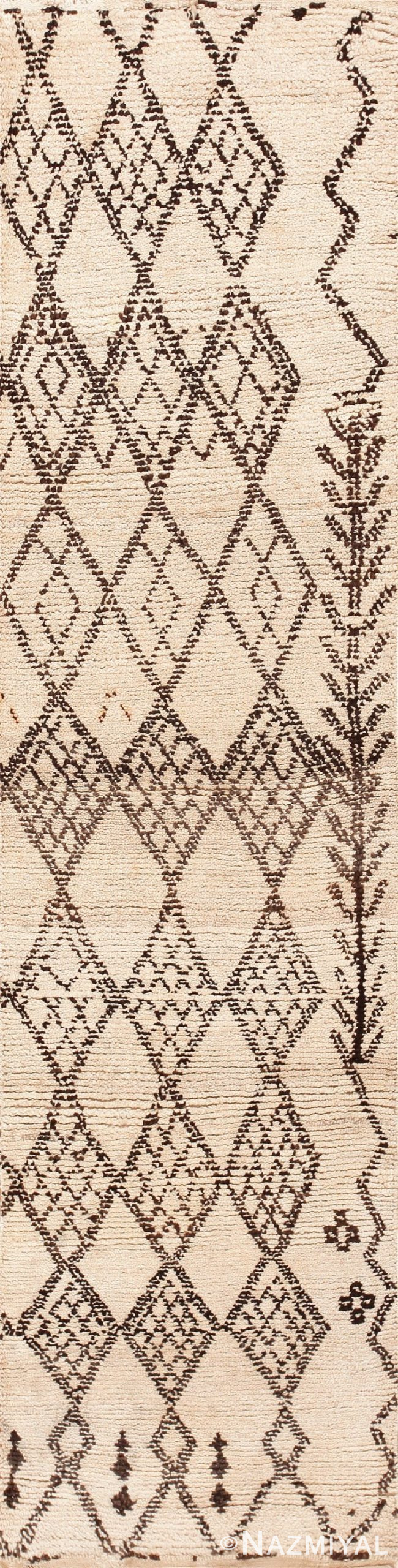 Beni Ourain Berber Moroccan Runner Rug 47771 Detail/Large View