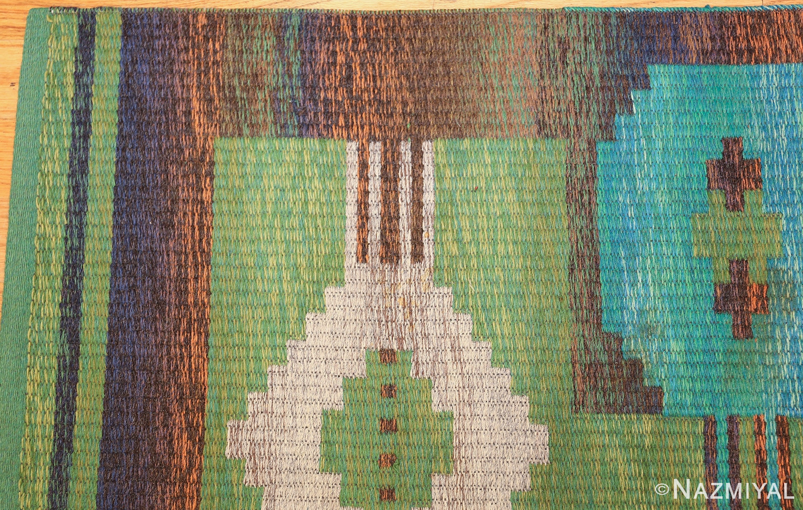 vintage double sided scandinavian rug 47679 corner Nazmiyal