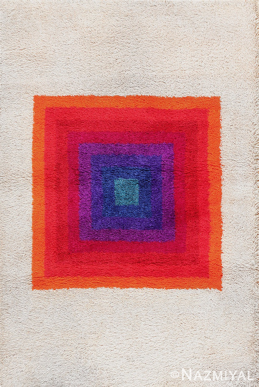 Vintage Scandinavian Verner Panton Rya Rug #47698 Detail/Large View