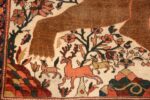 antique persian farahan mythological rug 47606 deers Nazmiyal