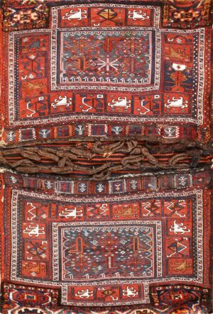 Antique Persian Tribal Bakhtiari Saddle Bag 47881 Nazmiyal