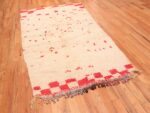 Full Ivory and Red Vintage Mid Century Moroccan rug 47939 by Nazmiyal